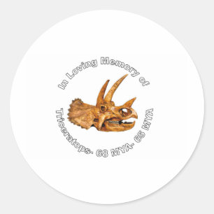 Pegatina Redonda Memoria de triceratops