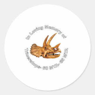 Pegatina Redonda Memoria de triceratops