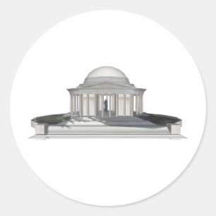 Pegatina Redonda Memorial de Thomas Jefferson: Modelo 3D: