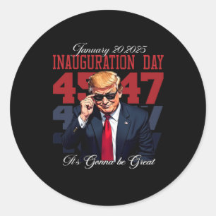 Pegatina Redonda Memorial del presidente Donald Trump, día de la to