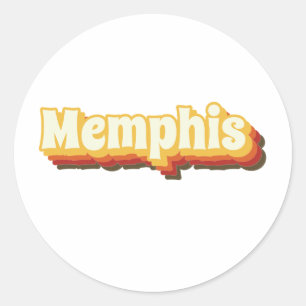 Pegatina Redonda Memphis Retro Vintage Textos