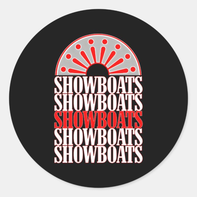 Pegatina Redonda Memphis Showboat Usfl Throwback (Anverso)