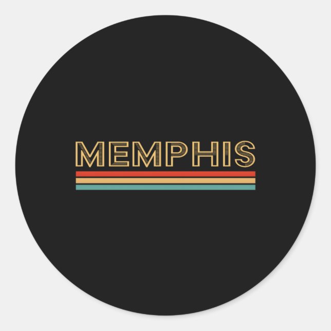 Pegatina Redonda Memphis Tennessee (Anverso)