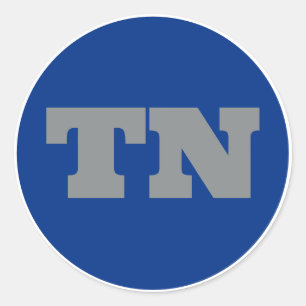 Pegatina Redonda Memphis (TN) - Azul x Gris x Blanco