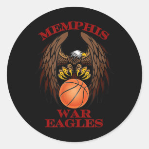 Pegatina Redonda Memphis War Eagles Basketball Ii