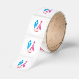 Pegatina Redonda Men and Women Typography Icon Design