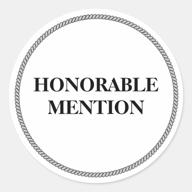 PEGATINA REDONDA MENCIÓN HONORABLE (Anverso)