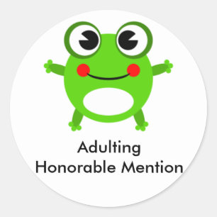 Pegatina Redonda Mención honorable de adultos