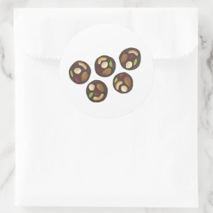 Pegatina Redonda Mendiantes Chocolates franceses chocolate Chocohol