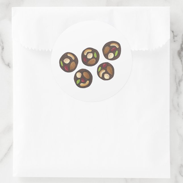 Pegatina Redonda Mendiantes Chocolates franceses chocolate Chocohol (Bolso)
