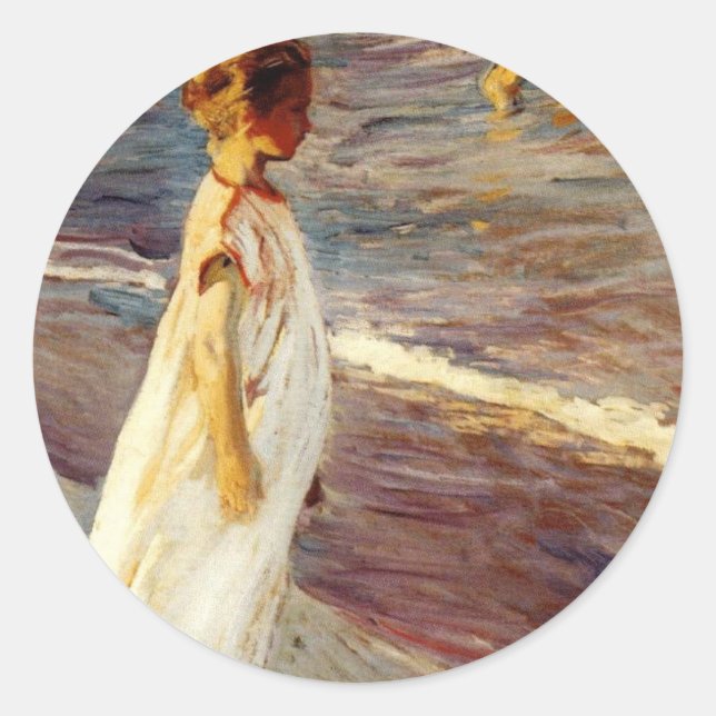 Pegatina Redonda Menina - Joaquín Sorolla (Anverso)