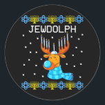 Pegatina Redonda Menorah Chanukah<br><div class="desc">Menorah Chanukah</div>