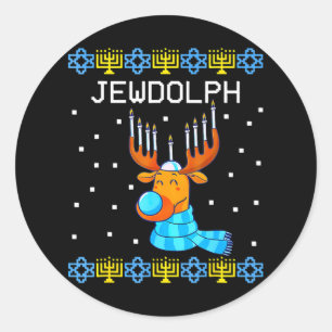 Pegatina Redonda Menorah Chanukah