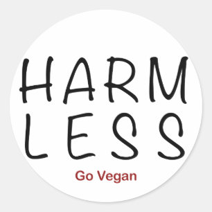Pegatina Redonda Menos daño - Vegan