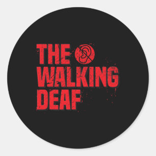 Pegatina Redonda Mens Asl Rótulo Entrenador de Lenguas Sordas Regal