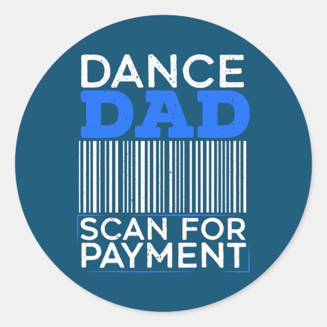Pegatina Redonda Mens Dance Dad Scan For Payment Design for a (Anverso)