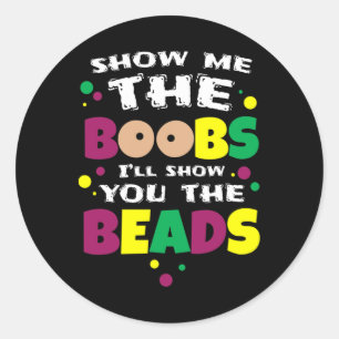 Pegatina Redonda Mens Mens Festival Carnaval Fiesta Peche y cuentas