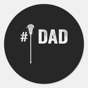 Pegatina Redonda Mens Número Uno Lacrosse Dad