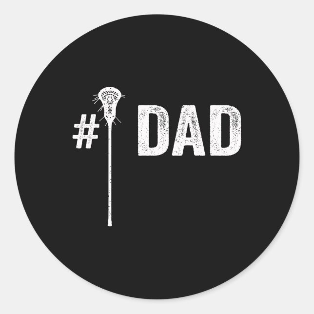 Pegatina Redonda Mens Número Uno Lacrosse Dad (Anverso)