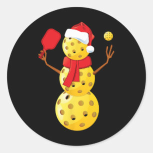 Pegatina Redonda Mens Pickleball Navidades Shirny Pickleball S