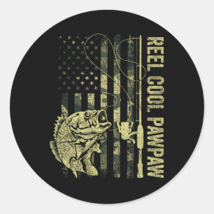 Pegatina Redonda Mens Reel Guay Pawpaw Camuflaje Bandera Americana