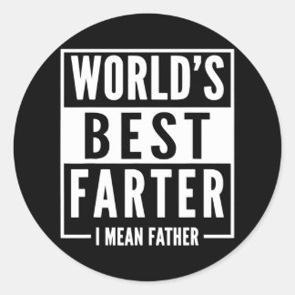Pegatina Redonda Mens World's Best Farter I Mean Father Fathers