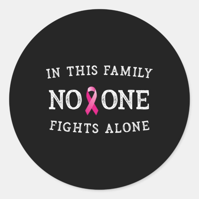 Pegatina Redonda Mensaje Concienciación sobre el cáncer de mama Hom (Anverso)