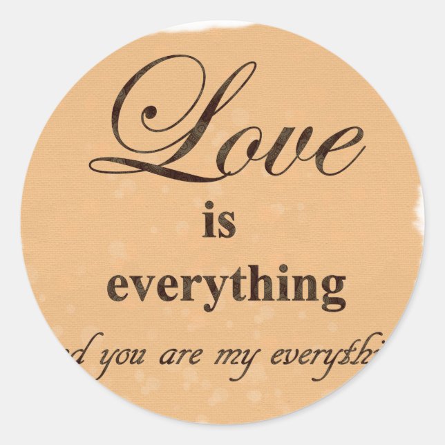 Pegatina Redonda Mensaje de amor para él o ella (Anverso)