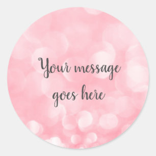 Pegatina Redonda Mensaje de lápiz rosa