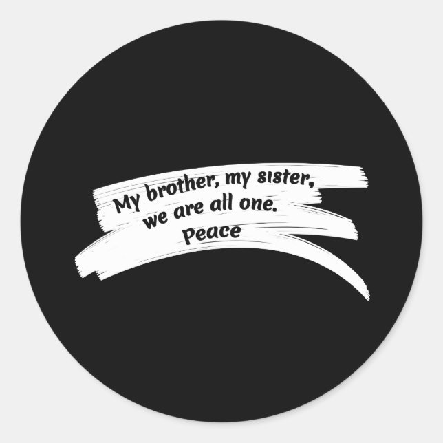 Pegatina Redonda Mensaje de paz de borrado de puntas de pintura (Anverso)