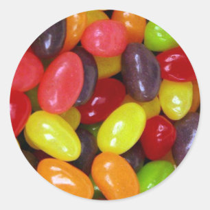 Pegatina Redonda Mensaje del dulce de los Jellybeans