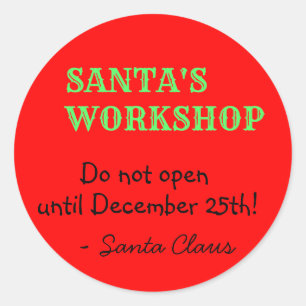 Pegatina Redonda Mensaje personalizado de Santa Claus