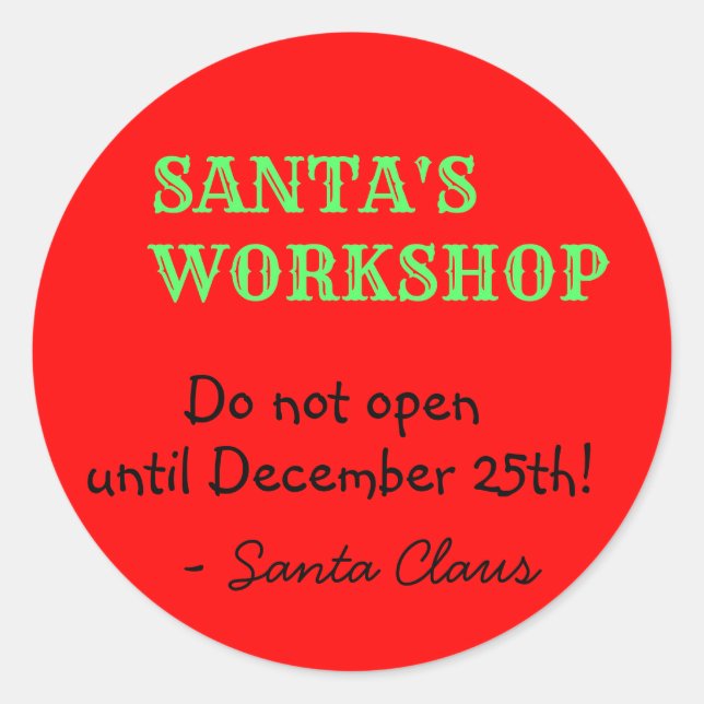 Pegatina Redonda Mensaje personalizado de Santa Claus (Anverso)