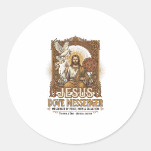 Pegatina Redonda Mensajero de Jesús Paloma Mensajero de Jesús Palom