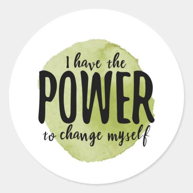 Pegatina Redonda mensajes motivacionales de amor propio para acepta (Anverso)