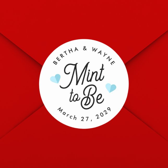 Pegatina Redonda Menta para ser Favor Moderno Personalizado (Subido por el creador)