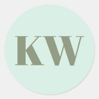 Menta Salvia Grande Inicial Personalizada Monogram