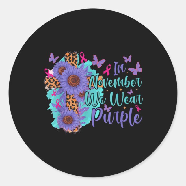 Pegatina Redonda Mental Health Amp Suicide Awareness  (Anverso)