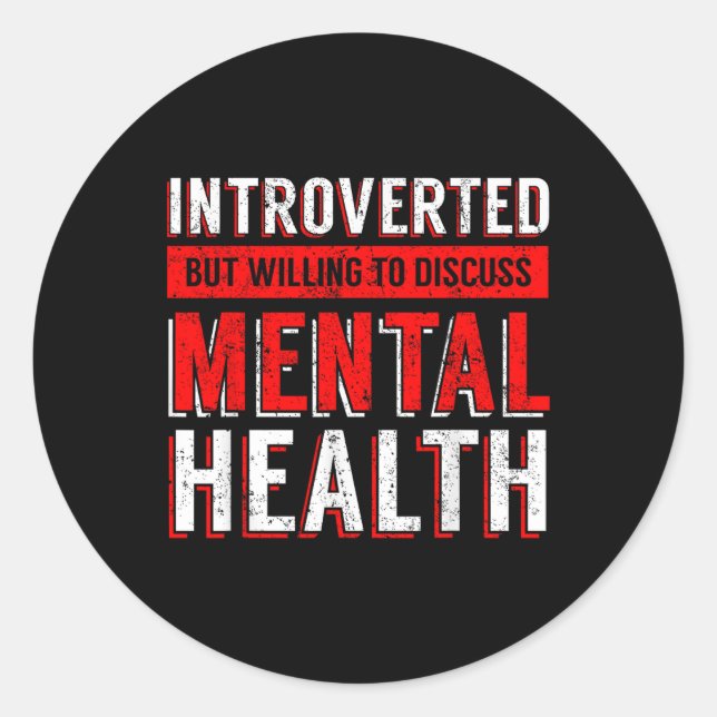 Pegatina Redonda Mental Health Awareness Depression  (Anverso)