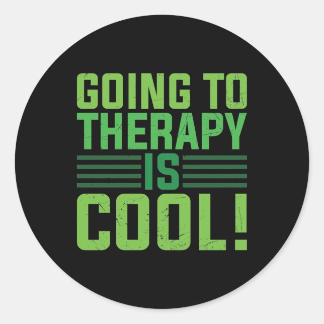 Pegatina Redonda Mental Health Going To Therapy Is Cool (Anverso)