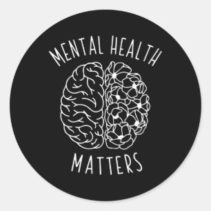 Pegatina Redonda Mental Health Matter Human Brain Graphic Mind Awar