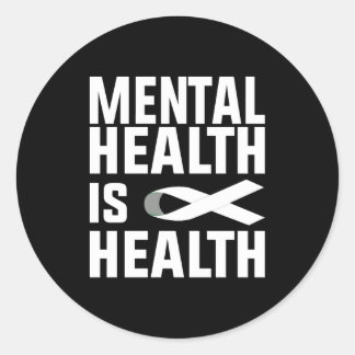 Pegatina Redonda Mental health matters Mental Health Is Health