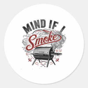 Pegatina Redonda Mente Si Fumo Humo Gracioso Bbq