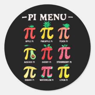 Pegatina Redonda Menú De Pie Gracioso Pi Day Pi 3.14 Math Teacher P