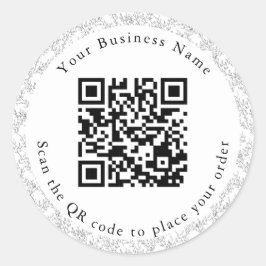 Pegatina Redonda menú de tabla de café de código QR