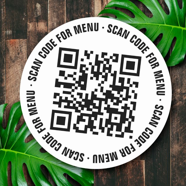Pegatina Redonda Menú Pegatinas de Restaurantes con código QR (Subido por el creador)
