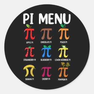 Pegatina Redonda Menú Pi 3.14 Símbolo Pi - Profesor de Matemáticas