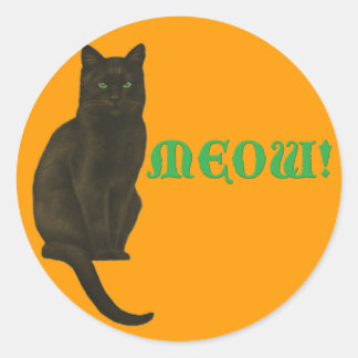 PEGATINA REDONDA MEOW