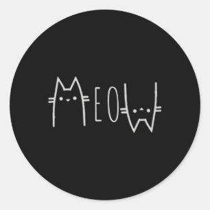 Pegatina Redonda Meow
