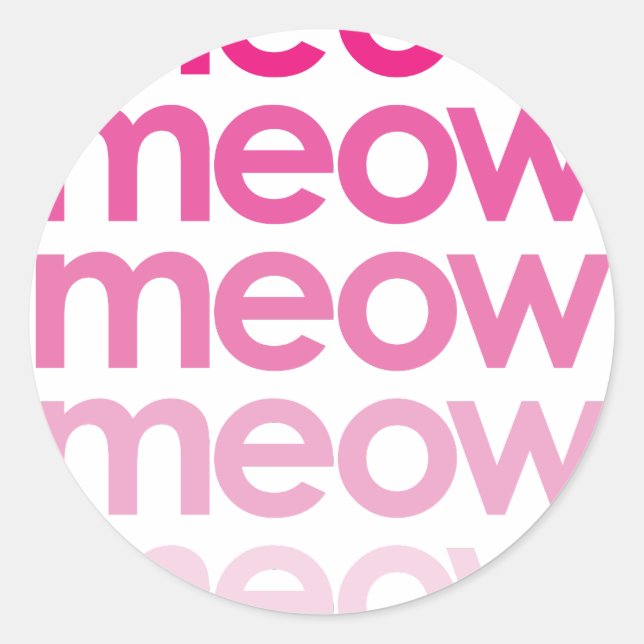 Pegatina Redonda meow meow meow (Anverso)
